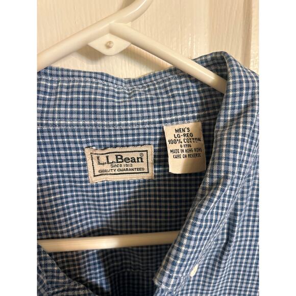 L. L. Bean Lot of 2 SS Shirts Salmon Polo/Blue Plaid ButtonUp‎ Size Large - Picture 6 of 6